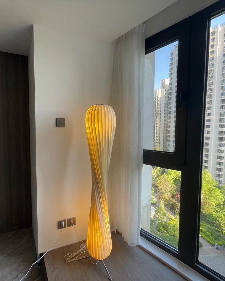 WOMO Twisted Tower Wood Floor Lamp-WM7044 - Image 25