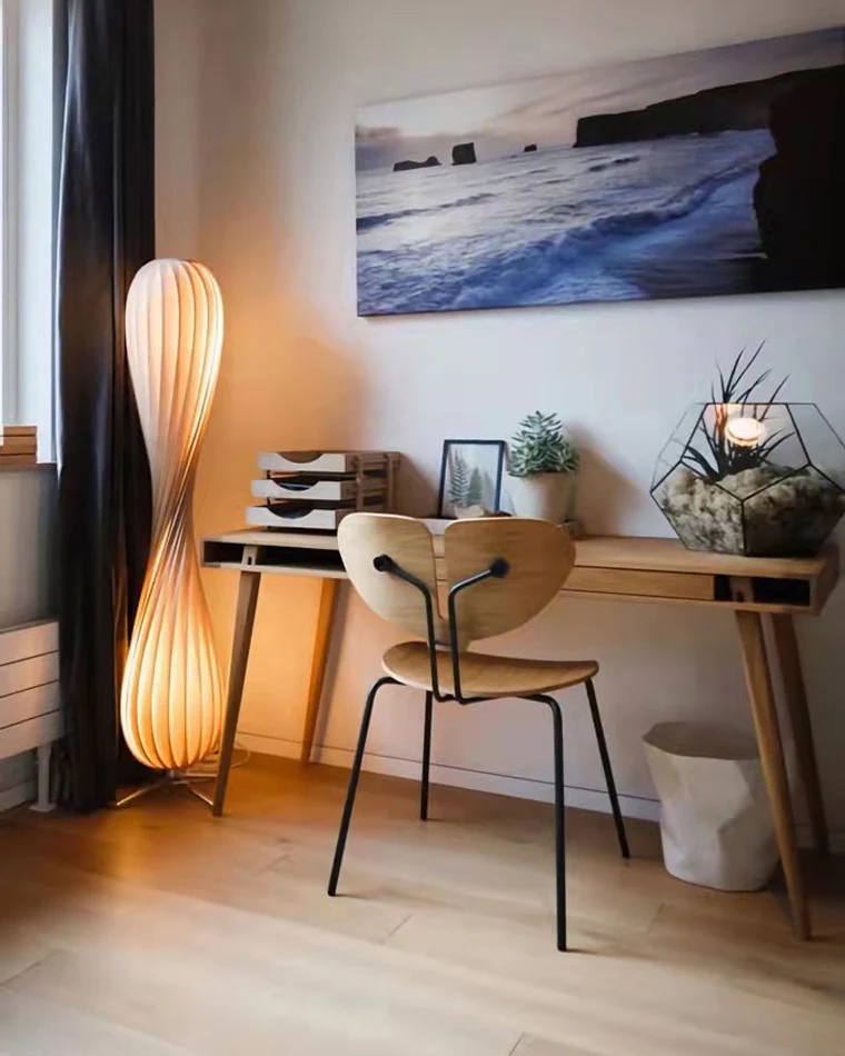 WOMO Twisted Tower Wood Floor Lamp-WM7044 - Image 28