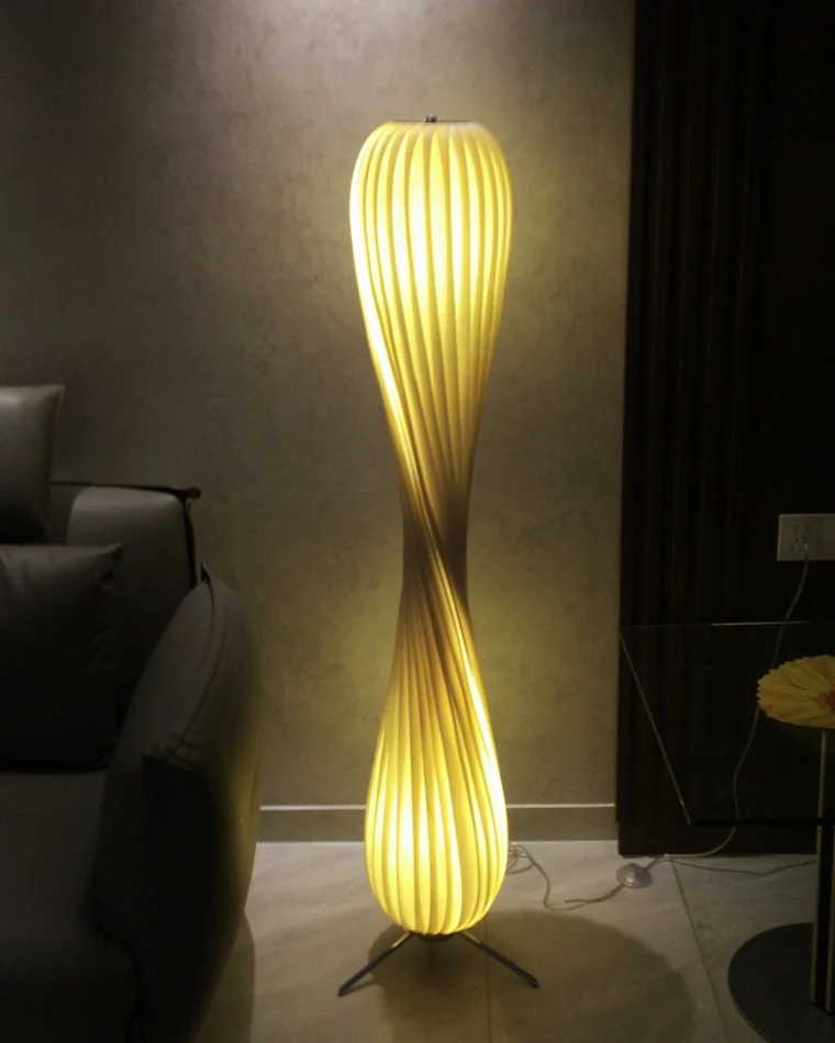WOMO Twisted Tower Wood Floor Lamp-WM7044 - Image 29