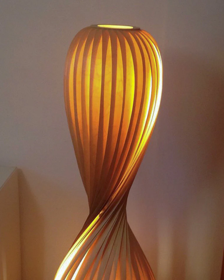 WOMO Twisted Tower Wood Floor Lamp-WM7044 - Image 3