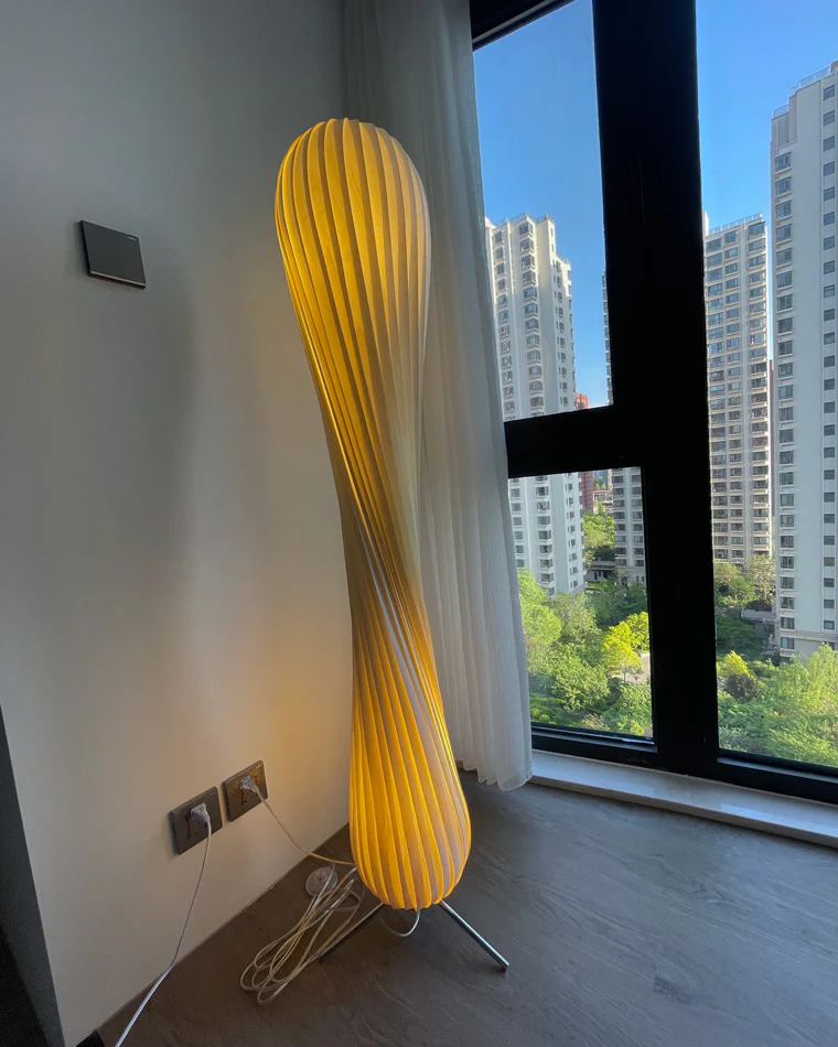 WOMO Twisted Tower Wood Floor Lamp-WM7044 - Image 30