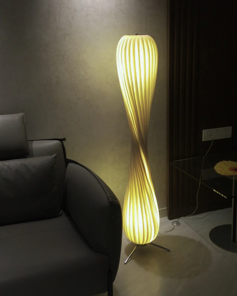 WOMO Twisted Tower Wood Floor Lamp-WM7044 - Image 31