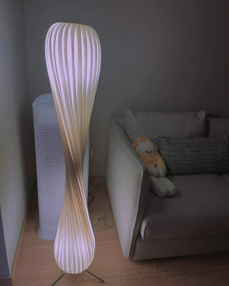 WOMO Twisted Tower Wood Floor Lamp-WM7044 - Image 33