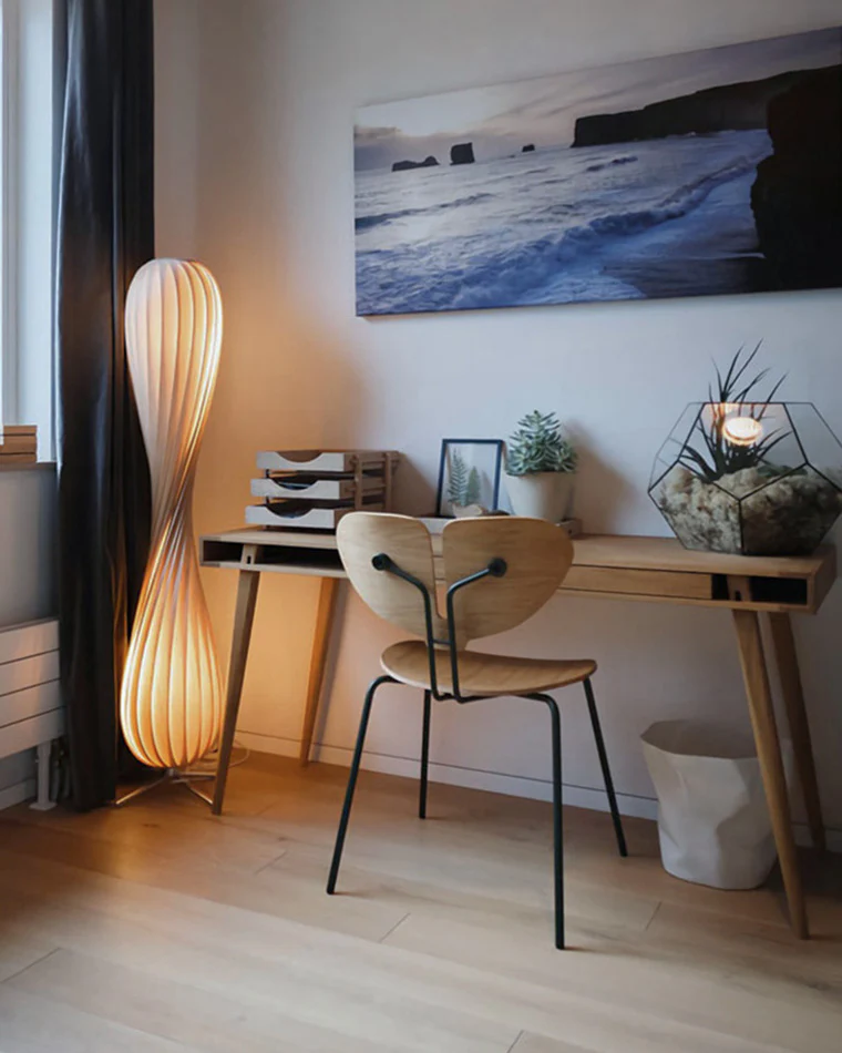 WOMO Twisted Tower Wood Floor Lamp-WM7044 - Image 6