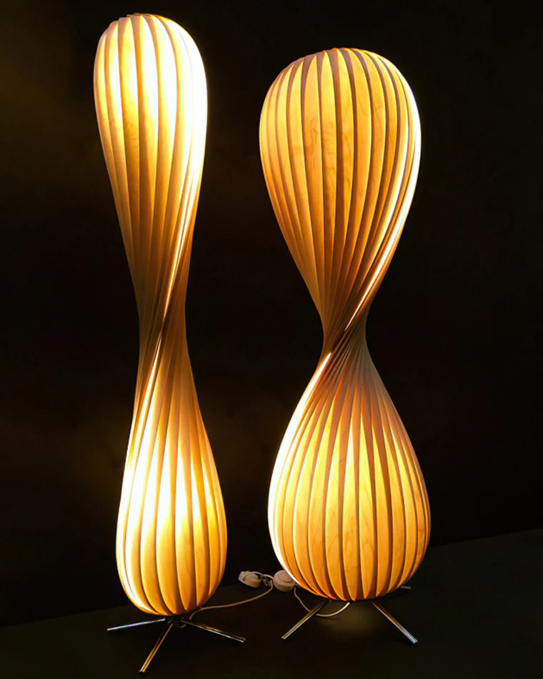 WOMO Twisted Tower Wood Floor Lamp-WM7044 - Image 9