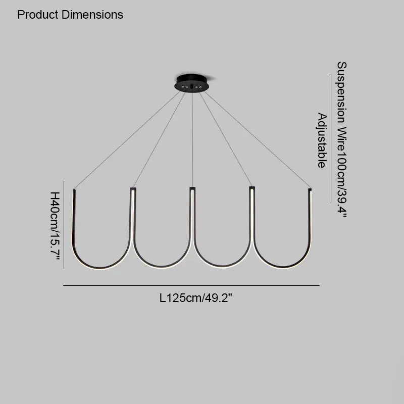 WOMO Minimal U-shaped Round chandelier-WM2143 - Image 40