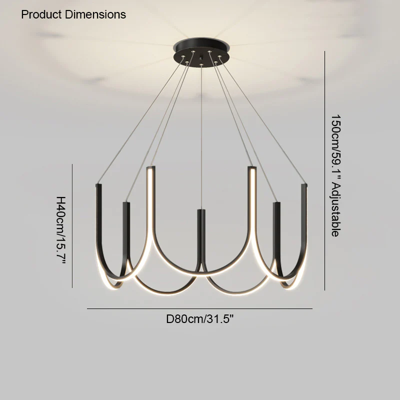 WOMO Minimal U-shaped Round chandelier-WM2143 - Image 42