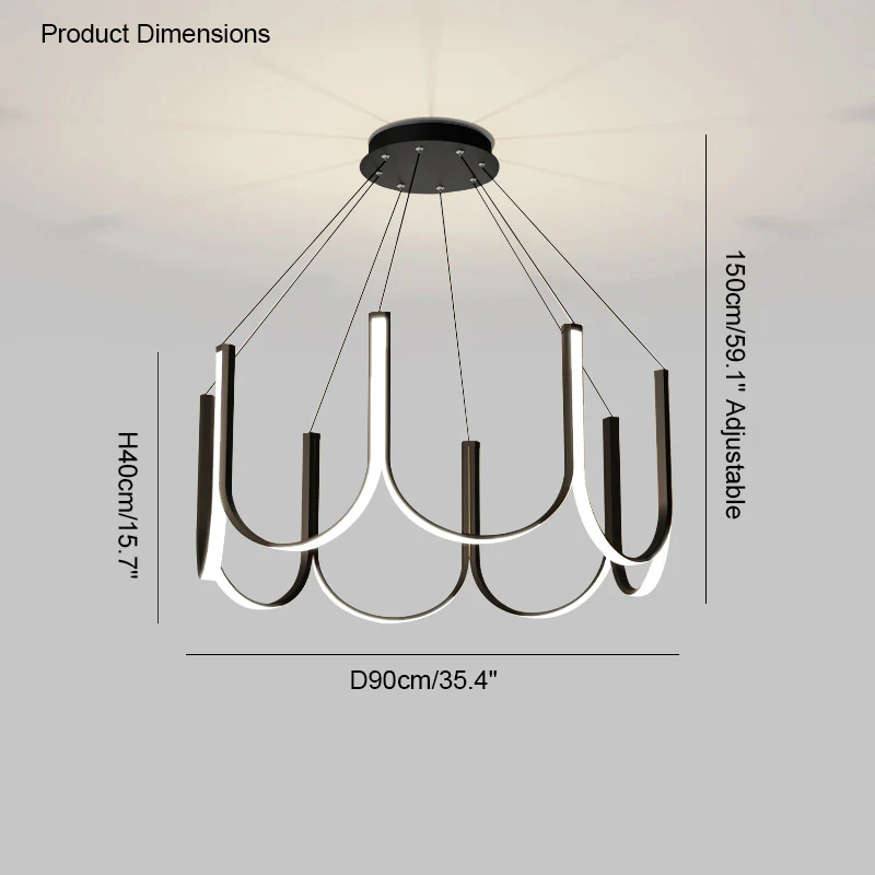 WOMO Minimal U-shaped Round chandelier-WM2143 - Image 43