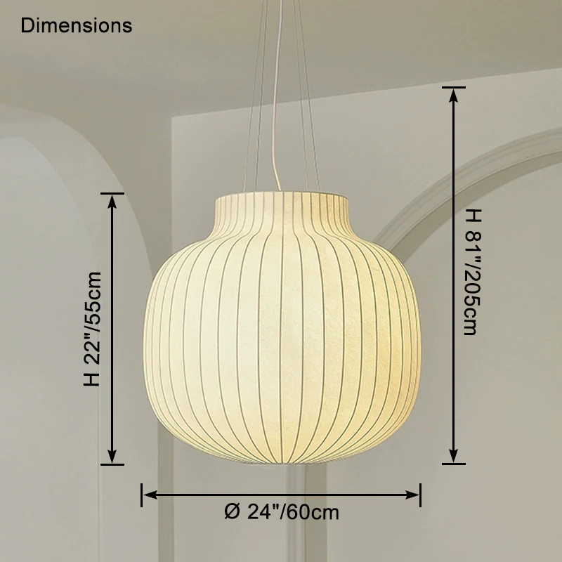 WOMO Urn Silk Pendant Light-WM2969 - Image 14