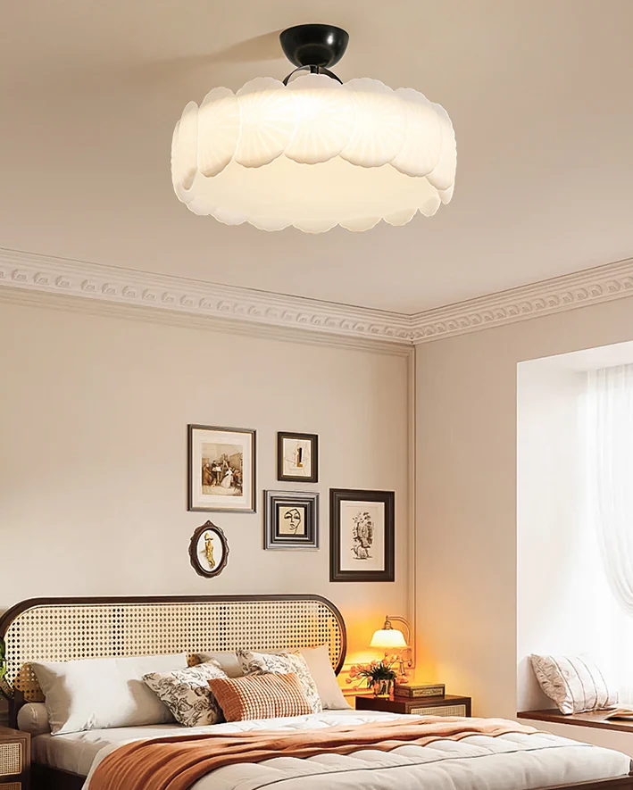WOMO Textured Round Semi Flush Ceiling Light-WM1161 - Image 6