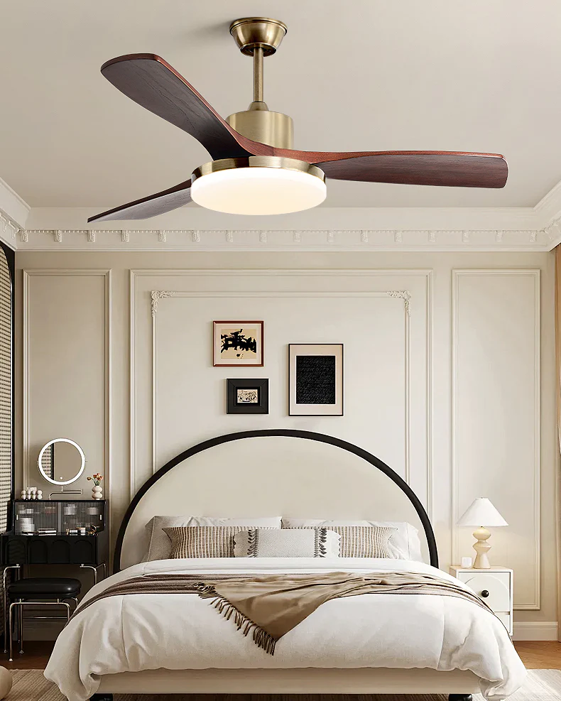 WOMO Gold Wood Ceiling Fan with Bright Light - WM5171 - Image 8