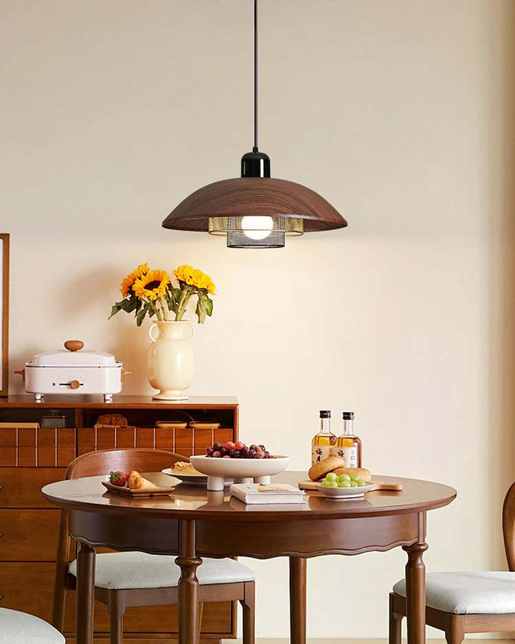 WOMO Walnut Dome Pendant Light-WM2983 - Image 4