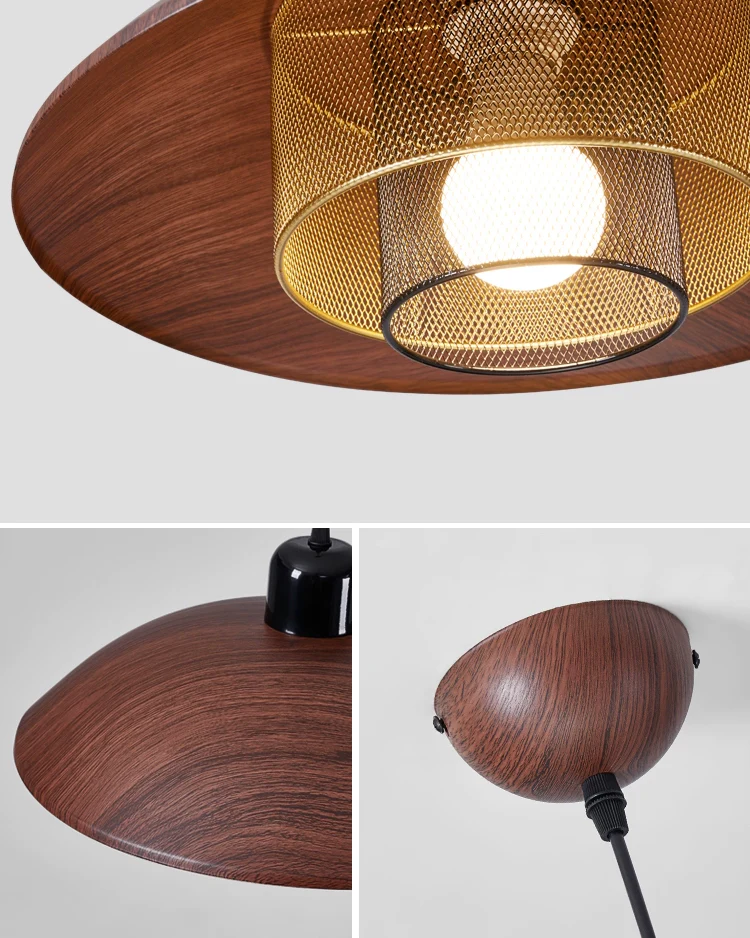 WOMO Walnut Dome Pendant Light-WM2983 - Image 7