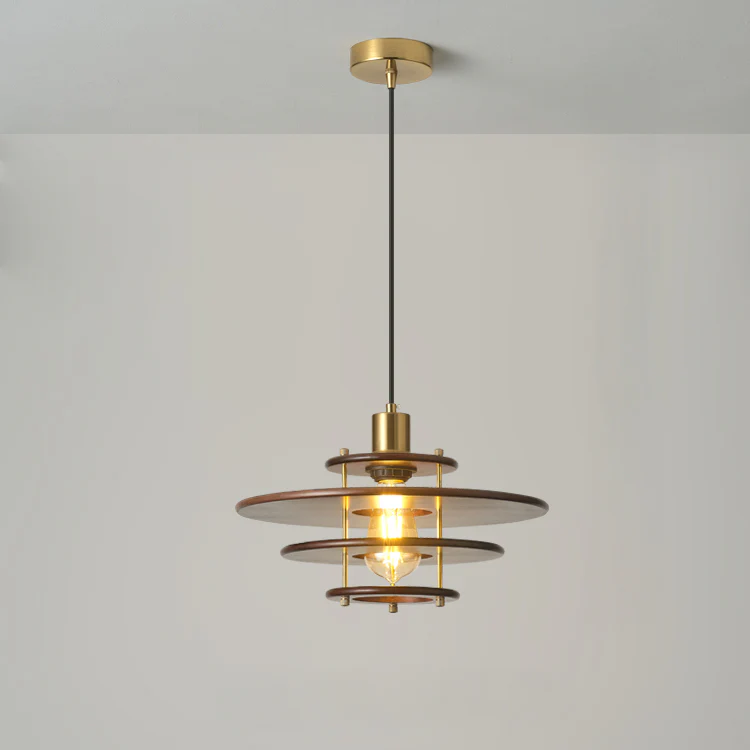 WOMO Walnut Flying Saucer Pendant Light-WM3003 - Image 10