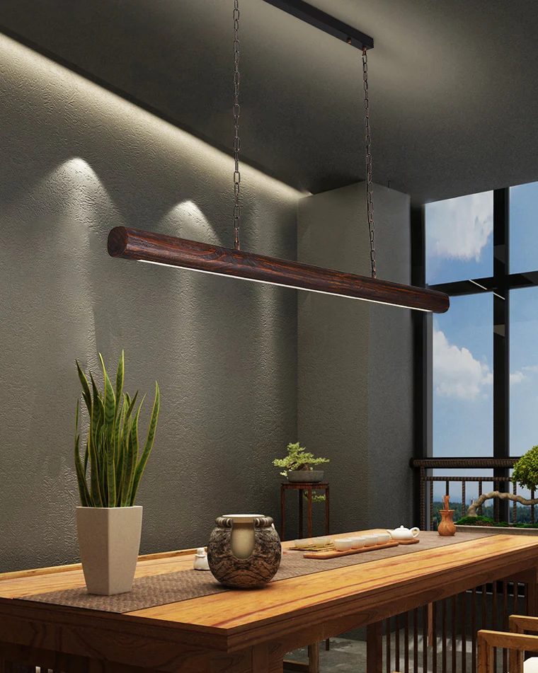 WOMO Walnut Linear Led Pendant Light-WM2521 - Image 3