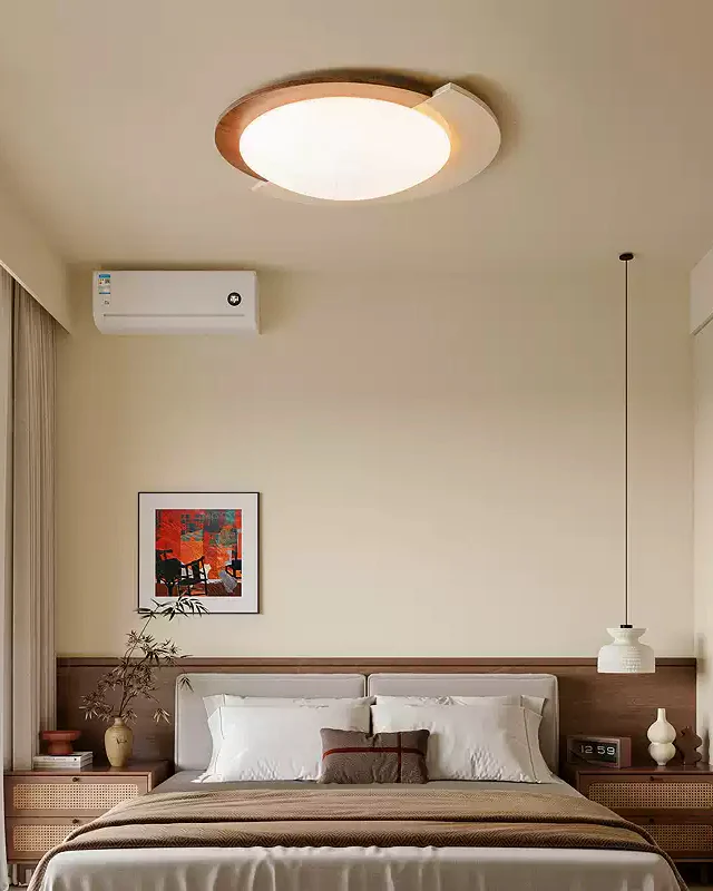 WOMO Walnut/White Round Ceiling Light-WM1204 - Image 2