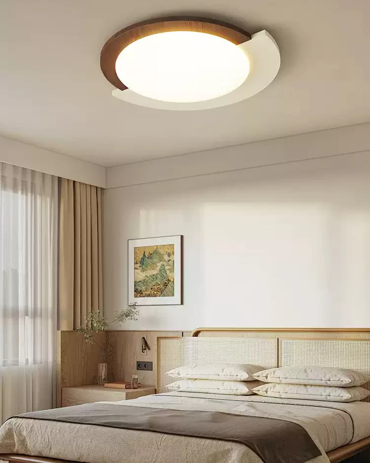 WOMO Walnut/White Round Ceiling Light-WM1204 - Image 4