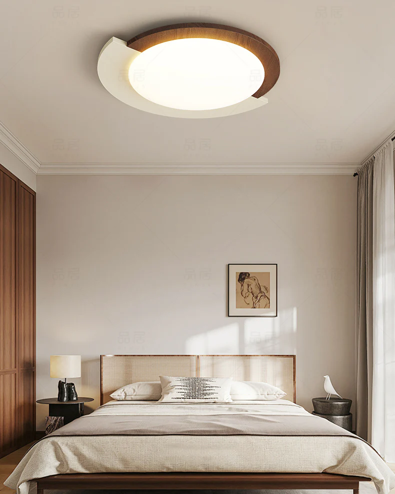 WOMO Walnut/White Round Ceiling Light-WM1204 - Image 7