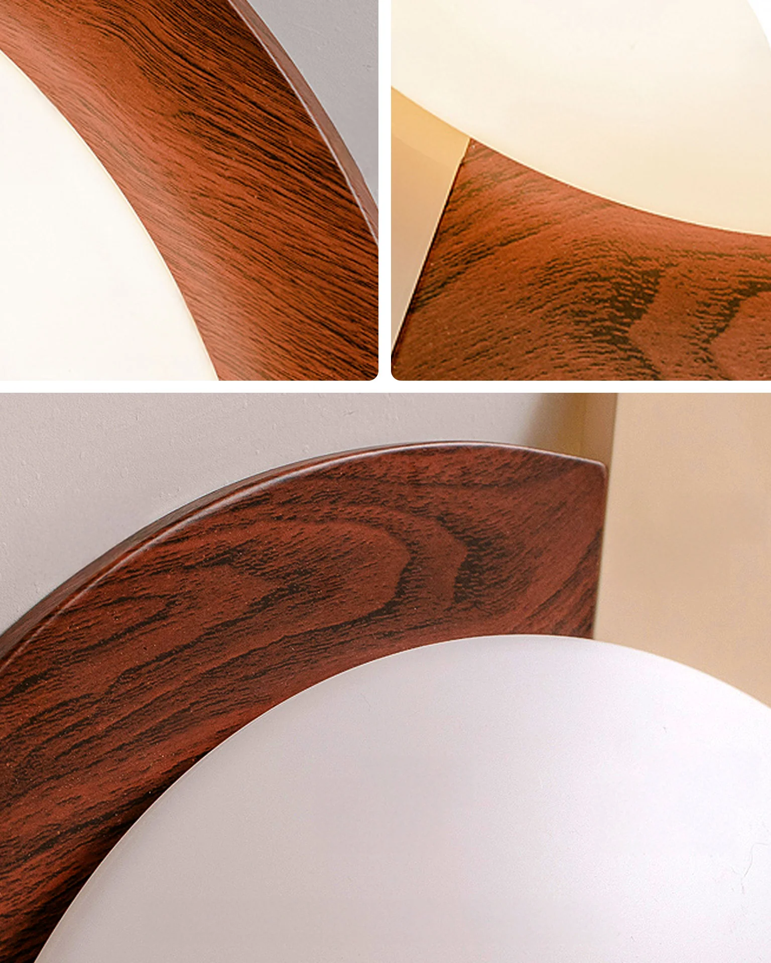 WOMO Walnut/White Round Ceiling Light-WM1204 - Image 9