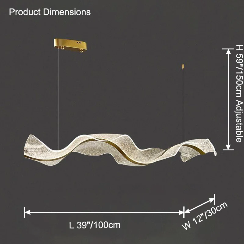 WOMO Wave Ribbon Acrylic Chandelier-WM2596 - Image 15