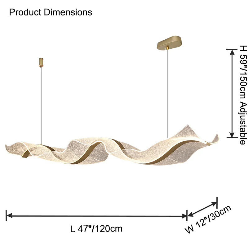 WOMO Wave Ribbon Acrylic Chandelier-WM2596 - Image 17