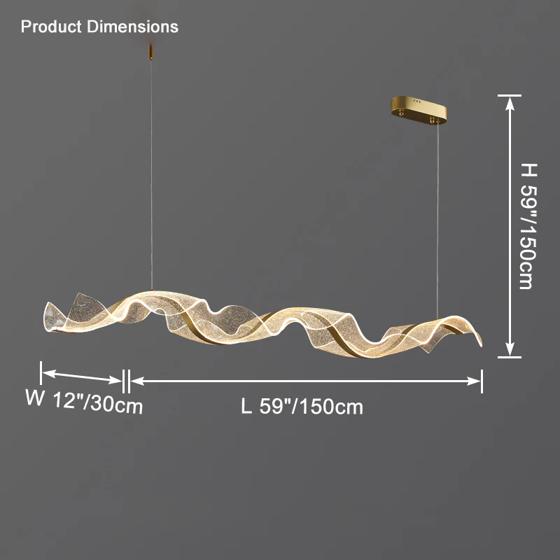 WOMO Wave Ribbon Acrylic Chandelier-WM2596 - Image 19