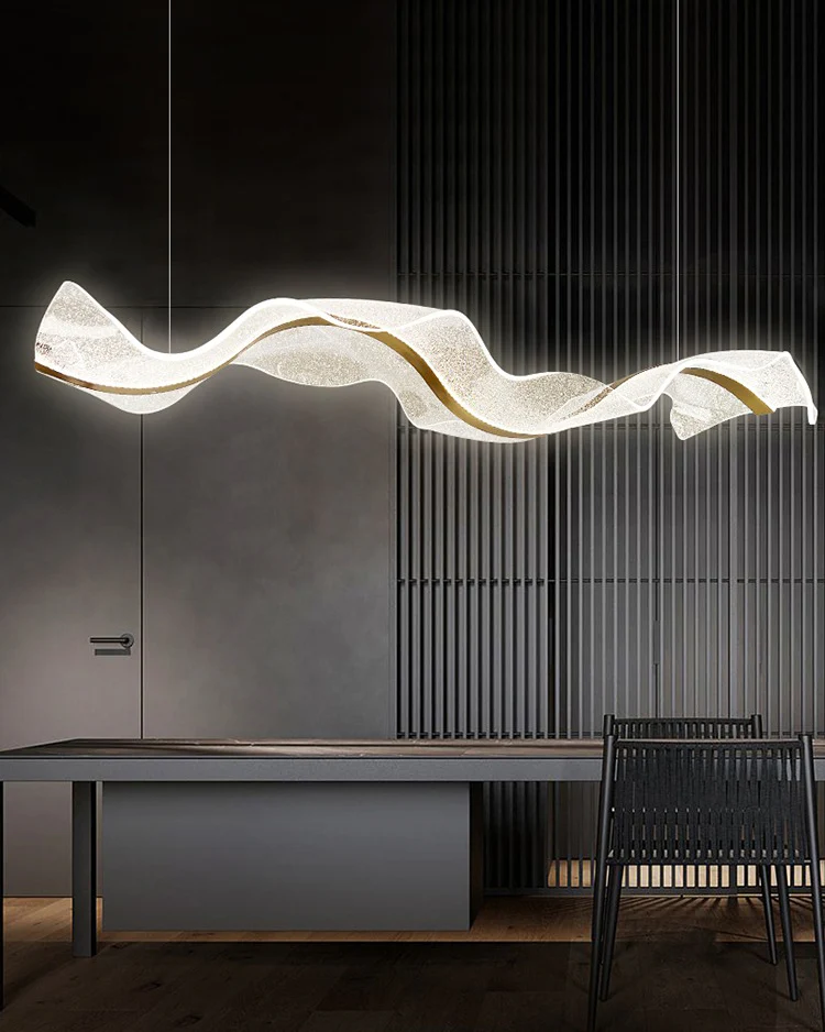WOMO Wave Ribbon Acrylic Chandelier-WM2596 - Image 2