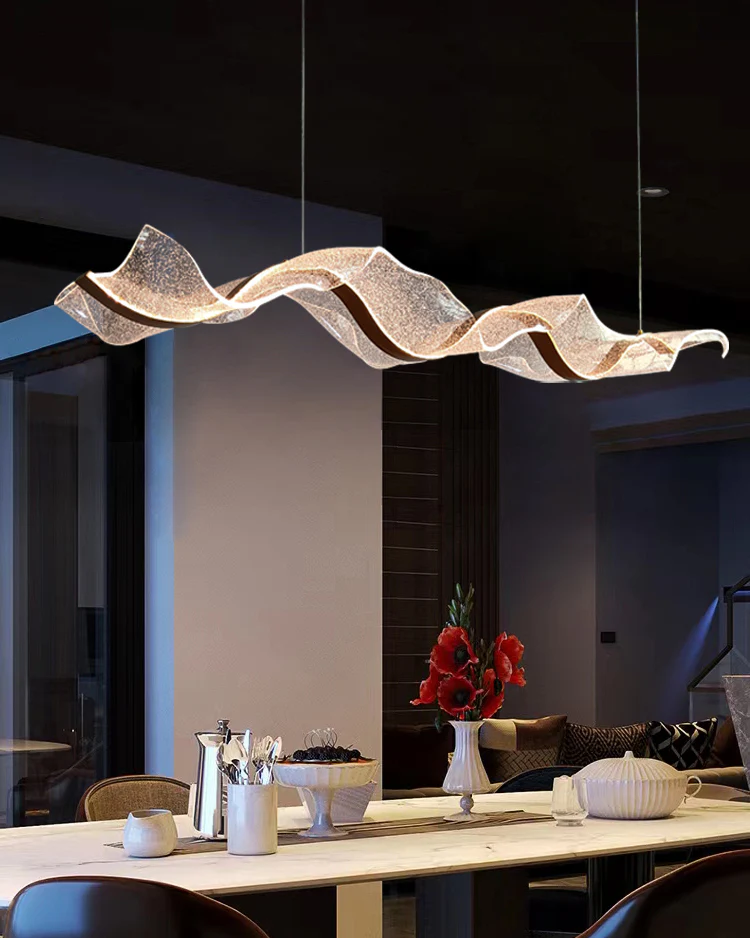 WOMO Wave Ribbon Acrylic Chandelier-WM2596 - Image 7
