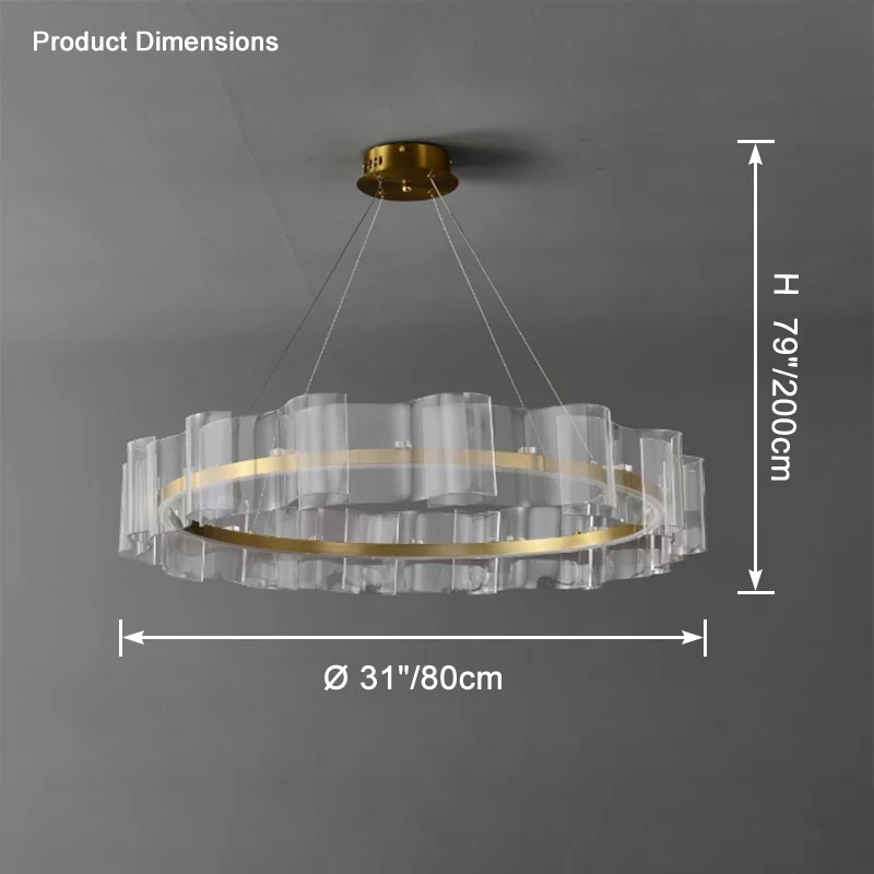 WOMO Acrylic Ring Led Chandelier-WM2604 - Image 14