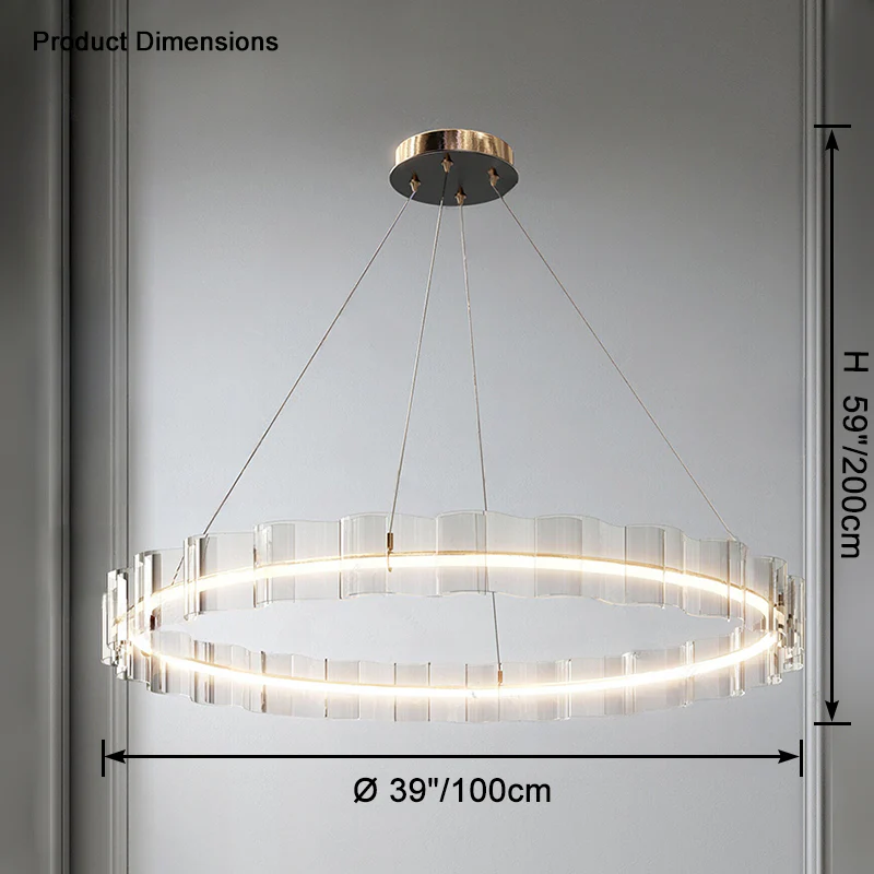 WOMO Acrylic Ring Led Chandelier-WM2604 - Image 16