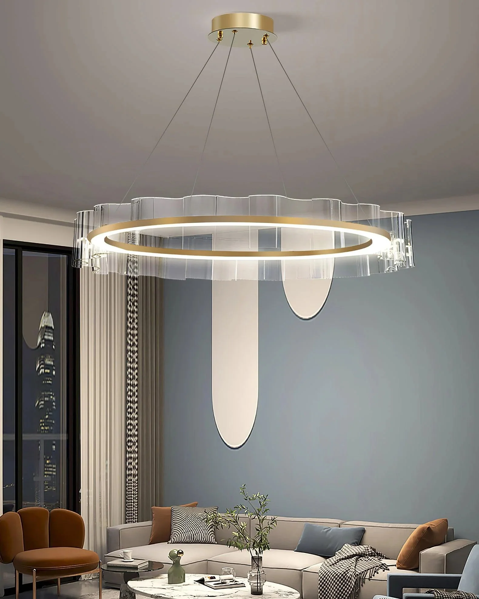 WOMO Acrylic Ring Led Chandelier-WM2604 - Image 2