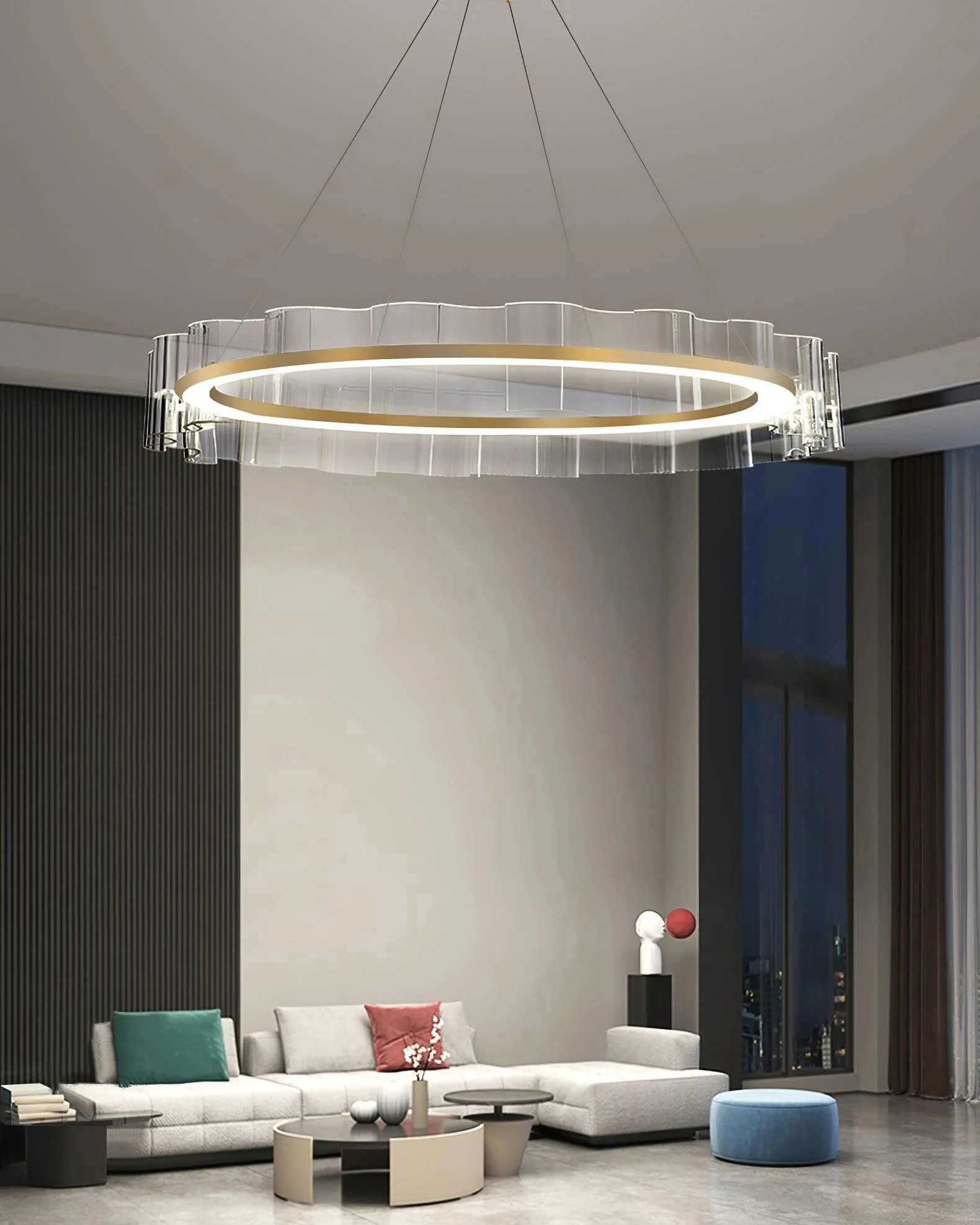 WOMO Acrylic Ring Led Chandelier-WM2604 - Image 3