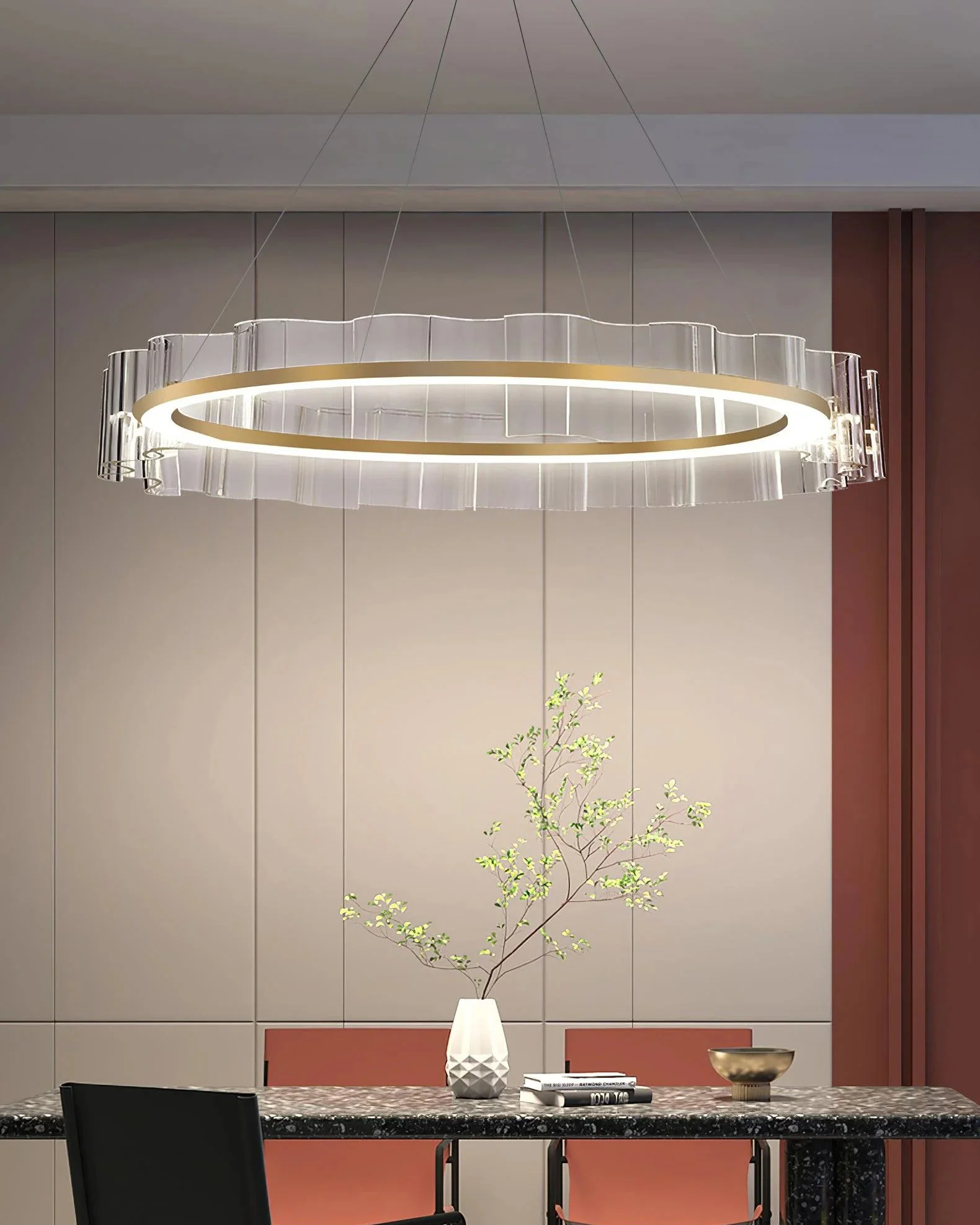 WOMO Acrylic Ring Led Chandelier-WM2604 - Image 4