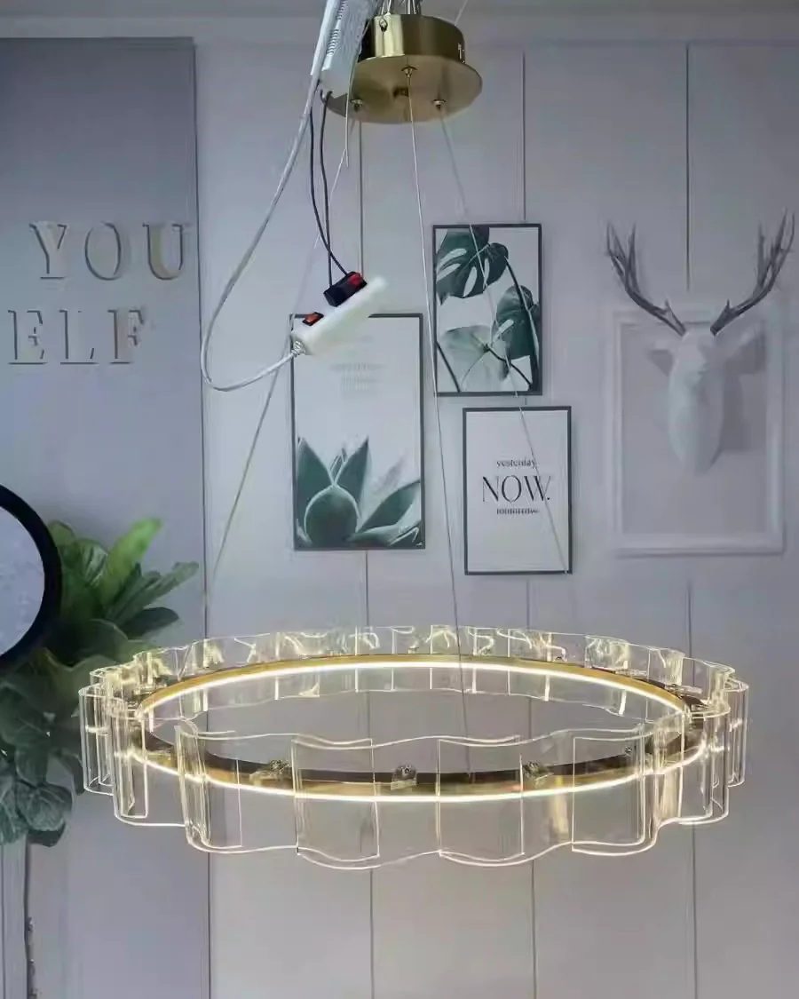 WOMO Acrylic Ring Led Chandelier-WM2604 - Image 7