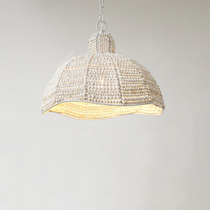 WOMO White Beaded Dome Pendant Light-WM2370 - Image 5