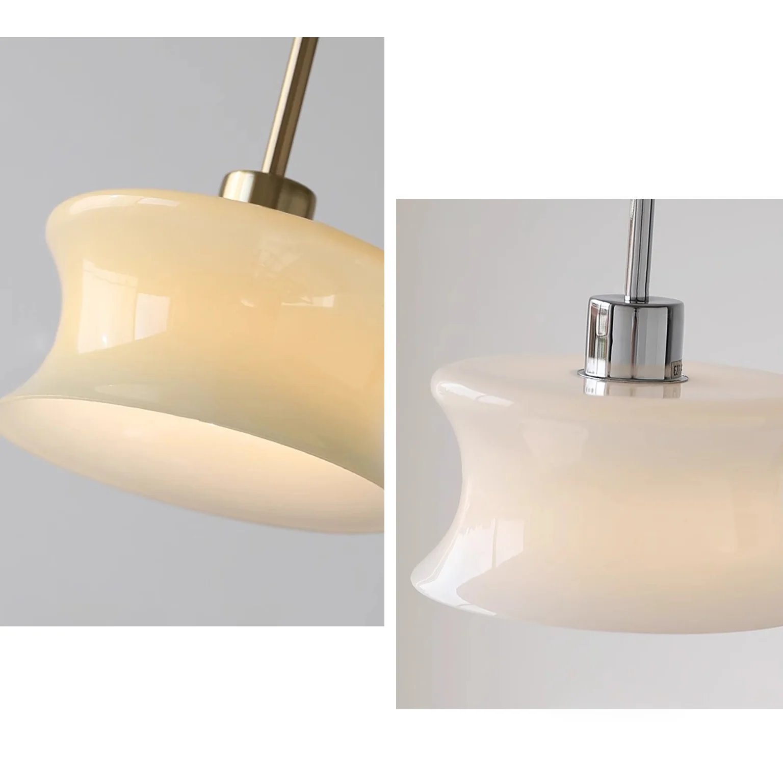 WOMO White/Beige Glass Pendant Light-WM3065 - Image 12
