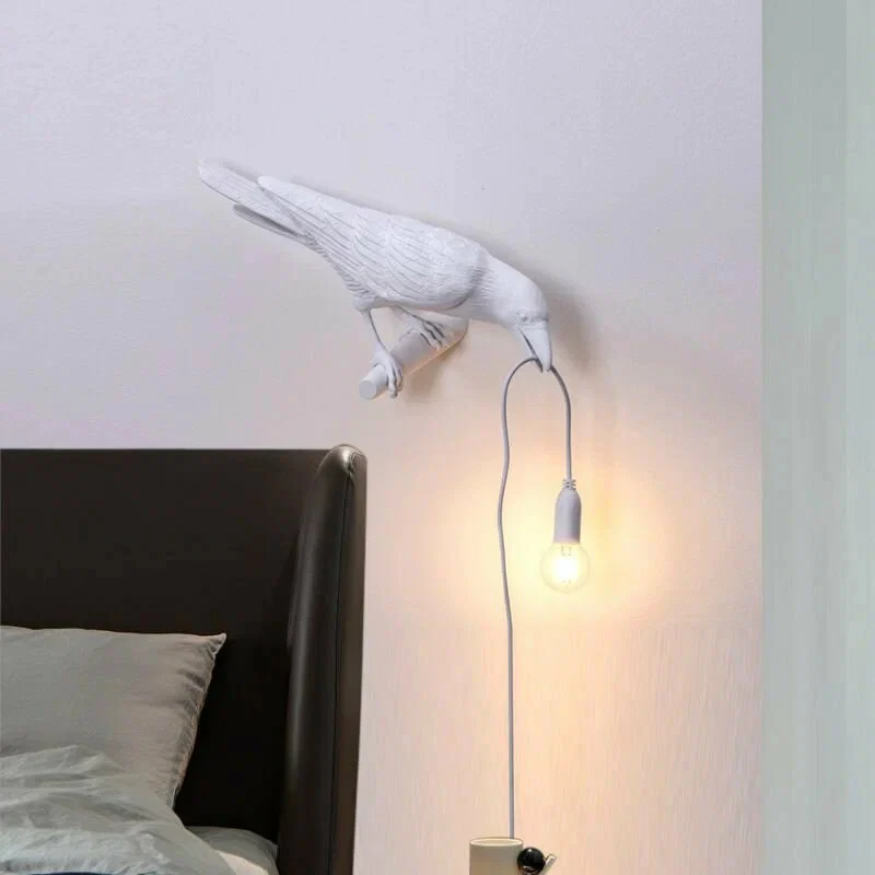 WOMO White/Black Bird Wall Sconce-WM6113 - Image 5