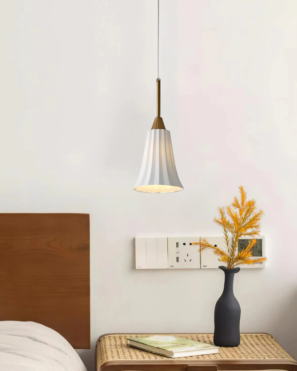 WOMO White Ceramic Pendant Light-WM3079 - Image 5