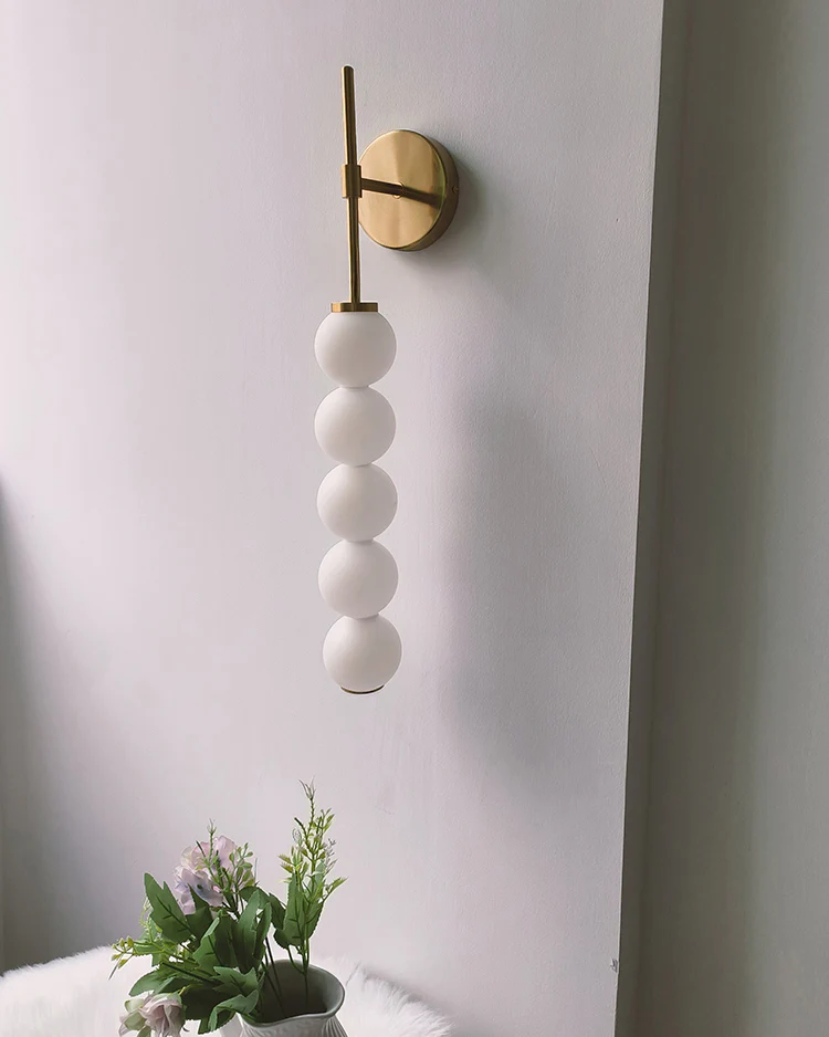 WOMO White Glass Globe Tall Wall Sconce-WM6141 - Image 3