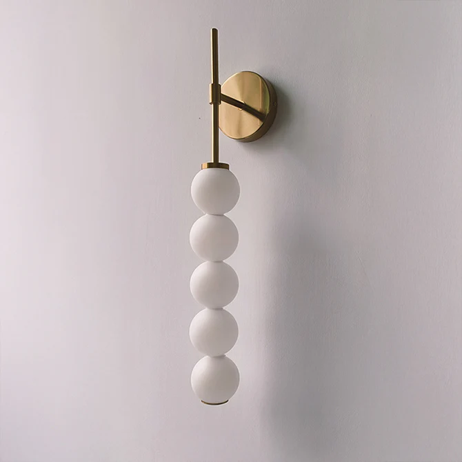 WOMO White Glass Globe Tall Wall Sconce-WM6141 - Image 8