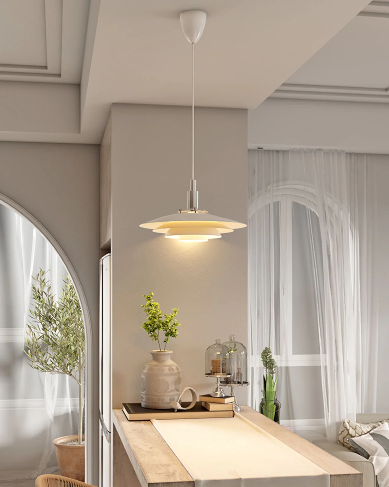 WOMO White Danish Designer Pendant Light-WM2656 - Image 8