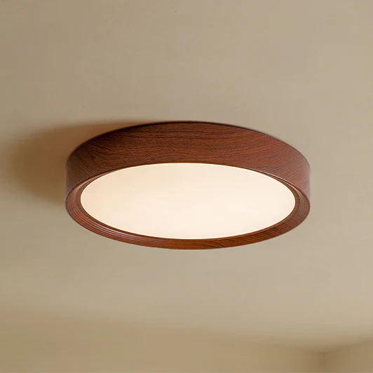 WOMO White/Walnut Round Ceiling Light-WM1192 - Image 9