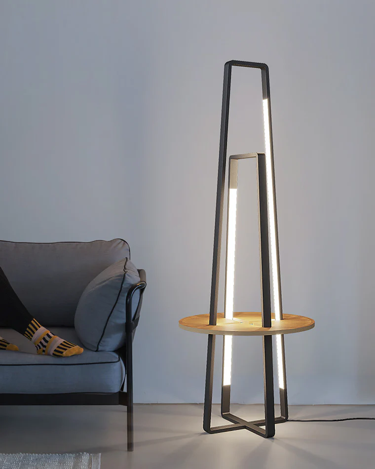 WOMO Tower Floor Lamp with Shelf-WM7048 - Image 12