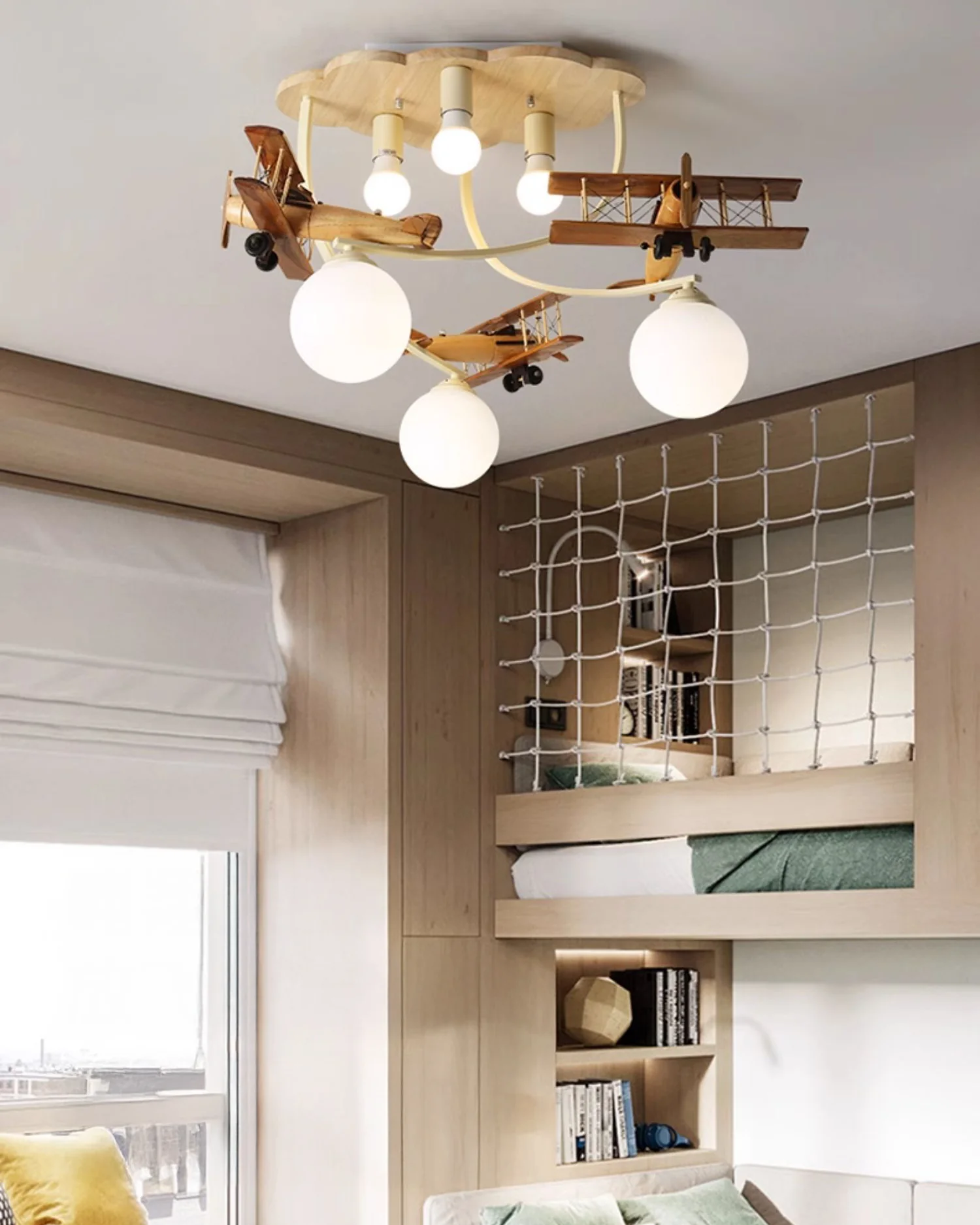WOMO Wood Airplane Children Ceiling Light-WM1171 - Image 3