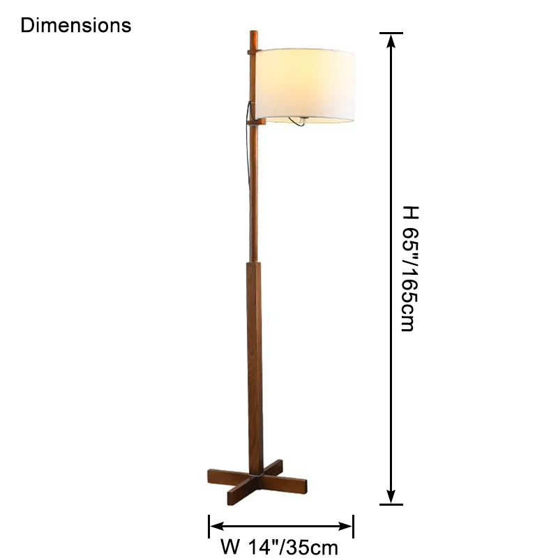 WOMO Wood Fabric Shaded Floor Lamp-WM7101 - Image 13