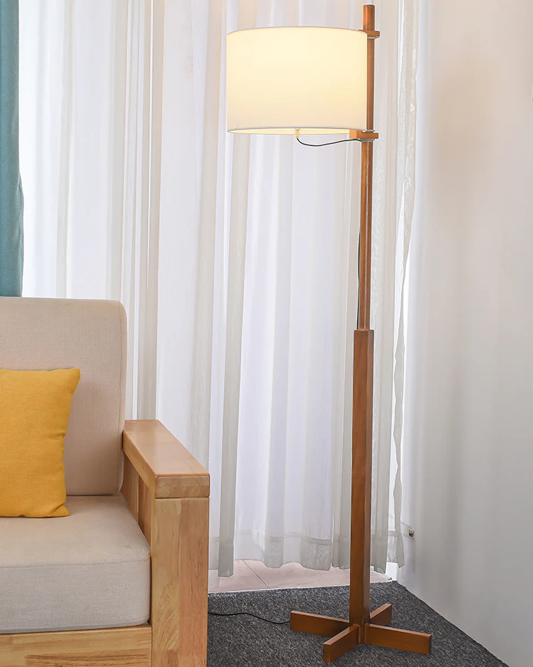 WOMO Wood Fabric Shaded Floor Lamp-WM7101 - Image 6