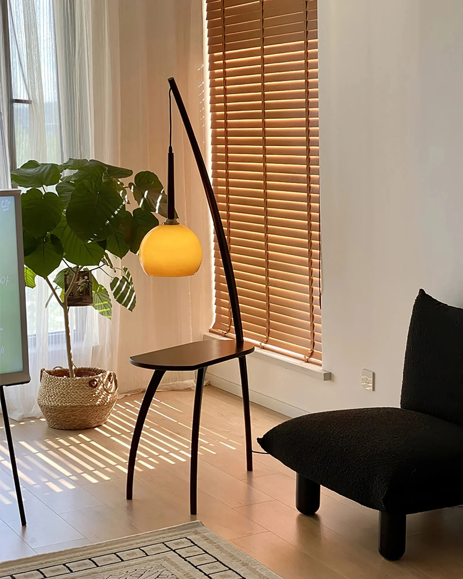 WOMO Hanging Wood Floor Lamp with Table-WM7130 - Image 15