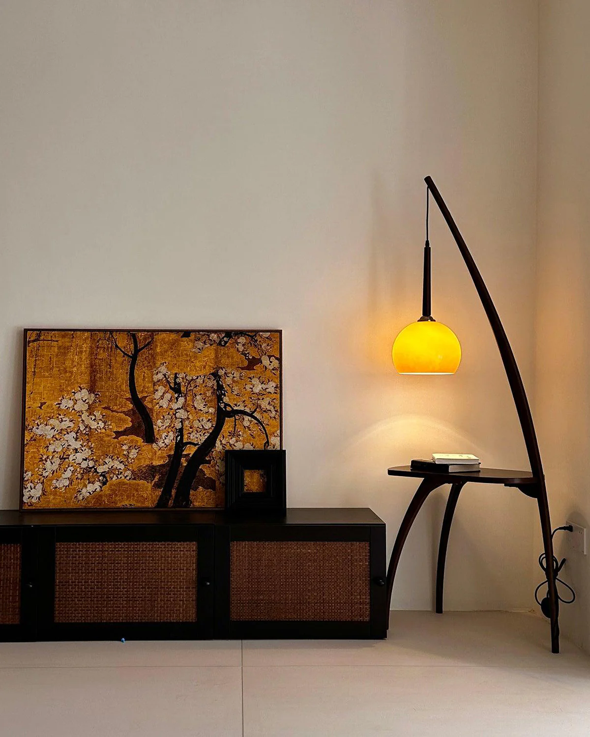 WOMO Hanging Wood Floor Lamp with Table-WM7130 - Image 16