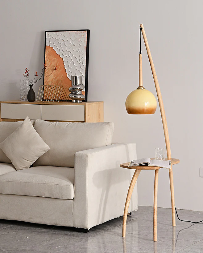 WOMO Hanging Wood Floor Lamp with Table-WM7130 - Image 17