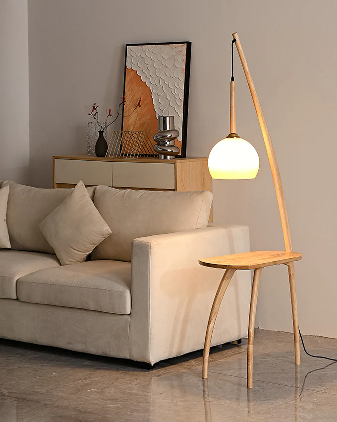 WOMO Hanging Wood Floor Lamp with Table-WM7130 - Image 18